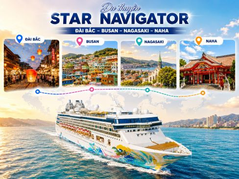 Tour Du Thuyền Cao Cấp | Đài Loan (Đài Bắc) | Hàn Quốc (Busan) | Nhật Bản (Nagasaki - Naha)