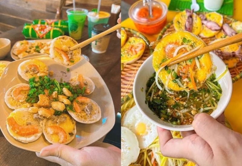 Bánh căn ăn kèm xíu mại nóng hổi Bánh căn ăn kèm xíu mại nóng hổi
