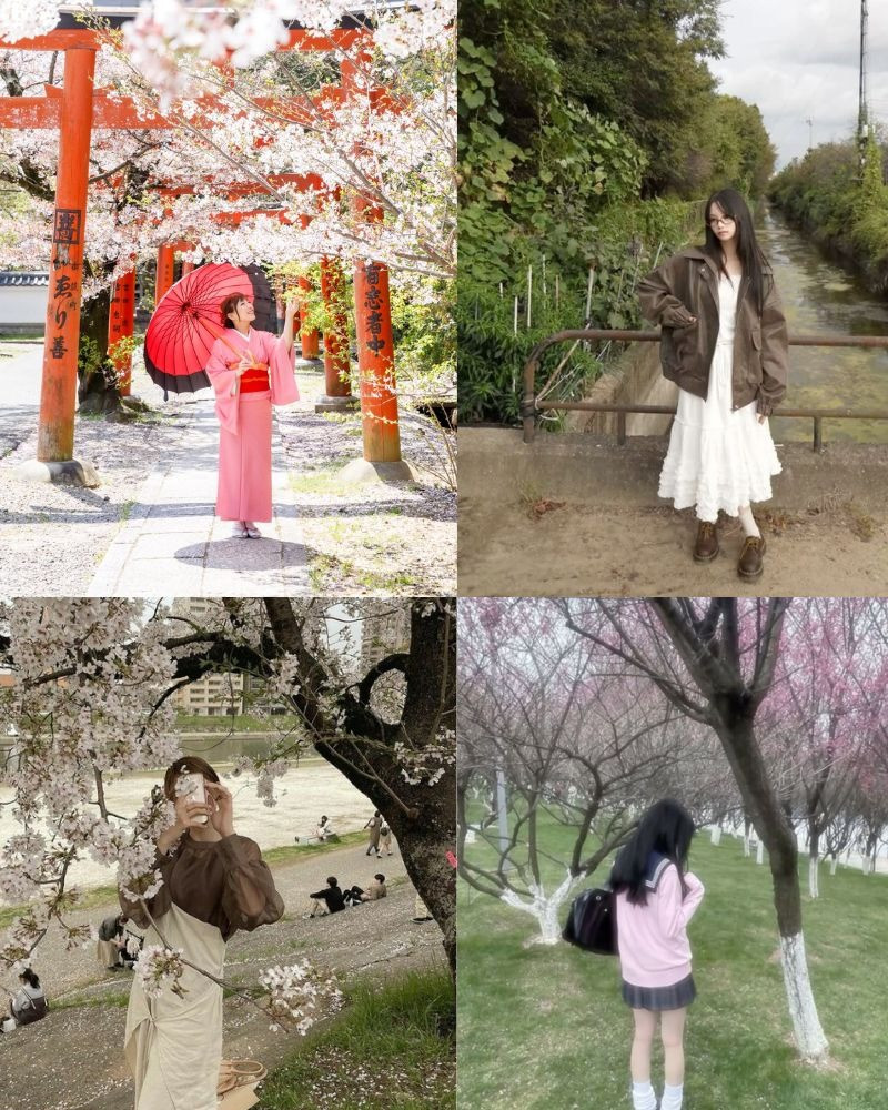 Các style phổ biến phù hợp để chụp ảnh cùng hoa anh đào