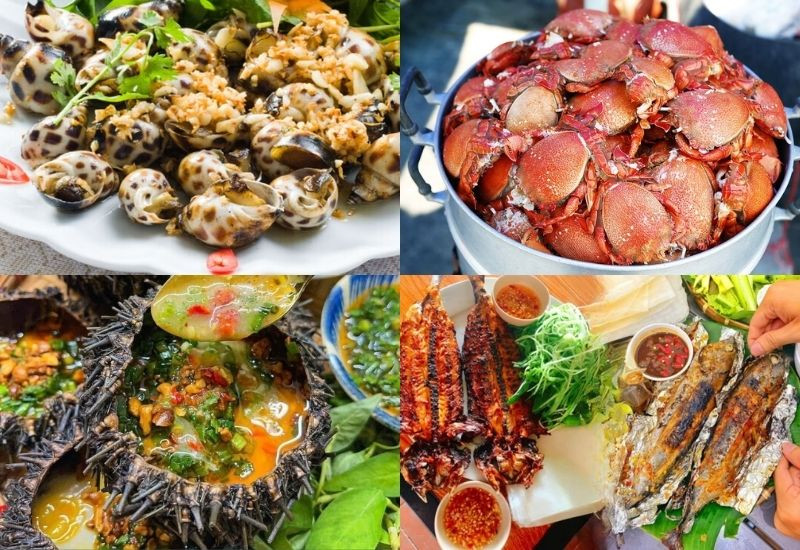 Những món hải sản tươi ngon tại làng chài Nhơn Lý Những món hải sản tươi ngon tại làng chài Nhơn Lý