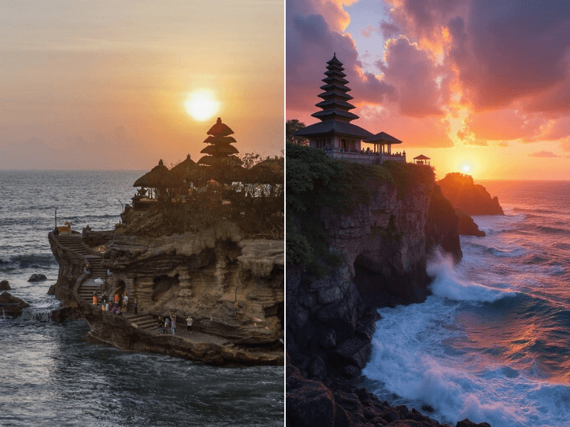 Ngắm hoàng hôn lãng mạn tại Đền Uluwatu khi du lịch Đảo Bali