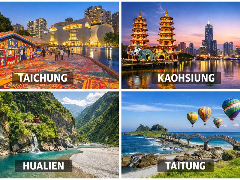 Những thành phố khác tại Đài Loan với lựa chọn lưu trú đa dạng và chi phí dễ chịu
