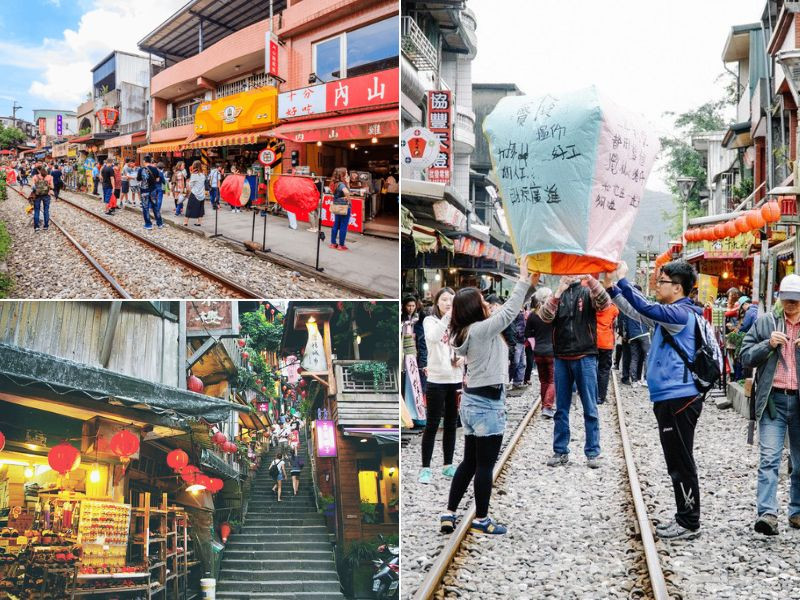 Tour Đài Loan tết 2026 đến Làng cổ Thập Phần thả đèn trời ước nguyện