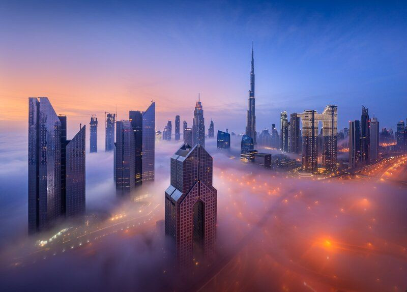 Khung cảnh ảo dịu vào mùa đông Dubai