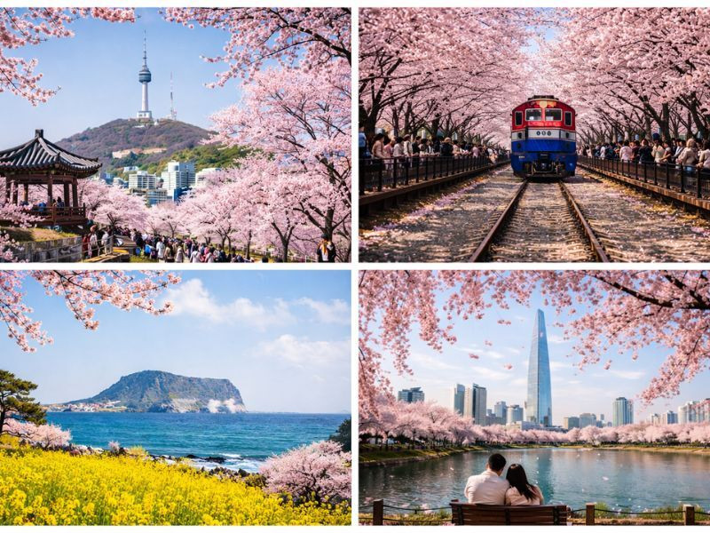 Hoa anh đào Hàn Quốc khoe sắc rực rỡ nhất từ cuối tháng 3 đến đầu tháng 4