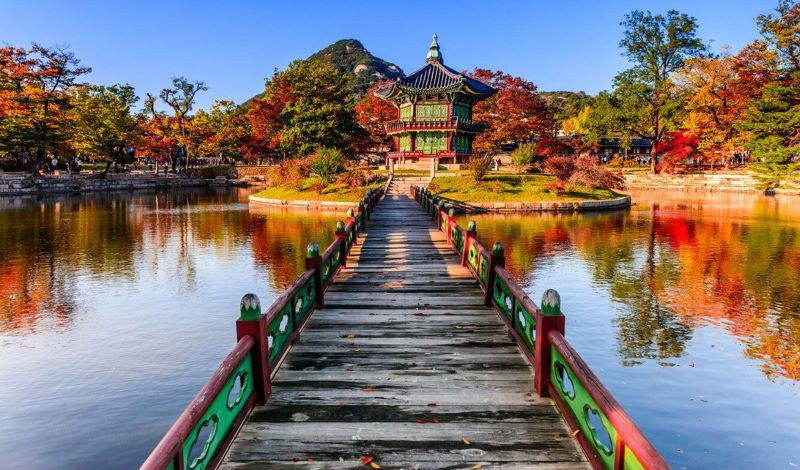mùa thu Hàn Quốc tại cung điện Changdeokgung