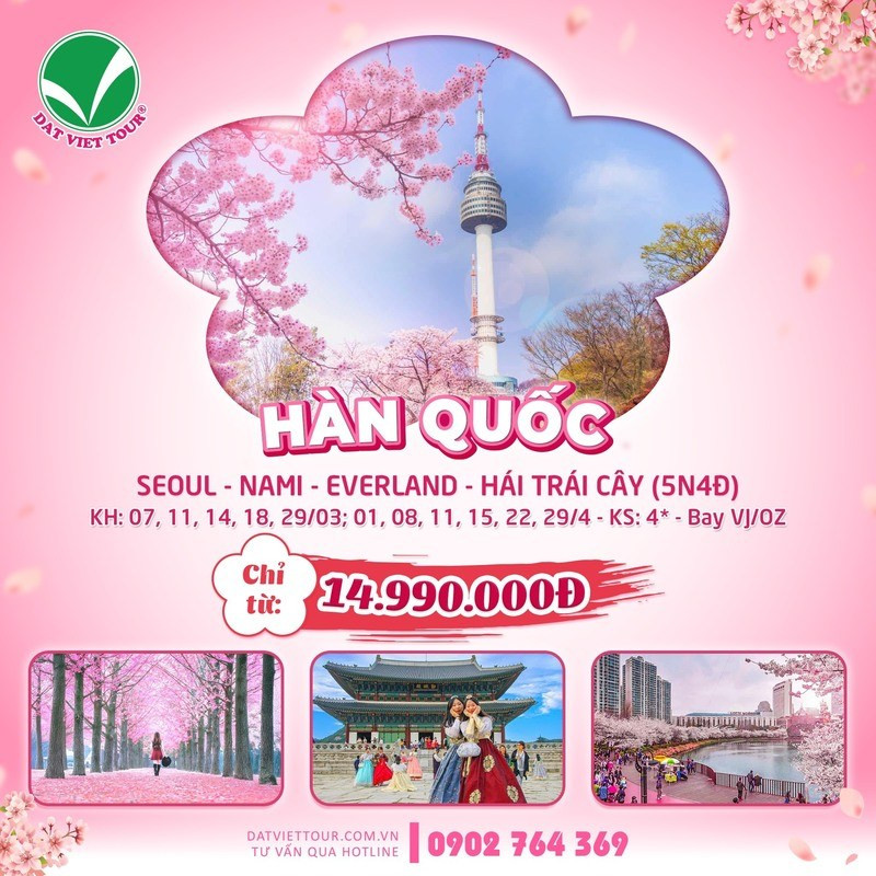 Tour Hàn Quốc Seoul - Nami - Everland 5N4Đ Tour Hàn Quốc Seoul - Nami - Everland 5N4Đ
