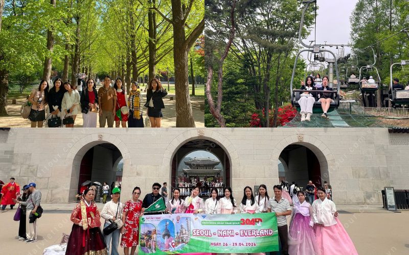 Đoàn khách vi vu tại Hàn Quốc