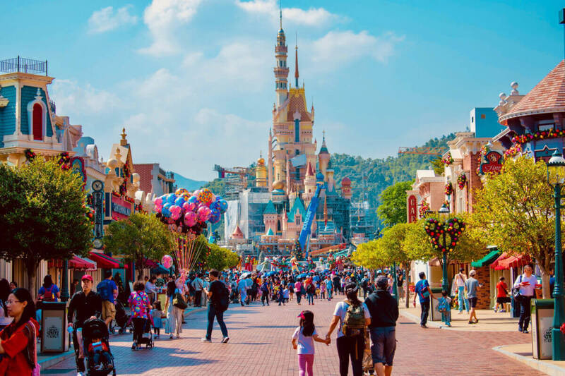 Khu vực Main Street USA tại Disneyland Hong Kong 