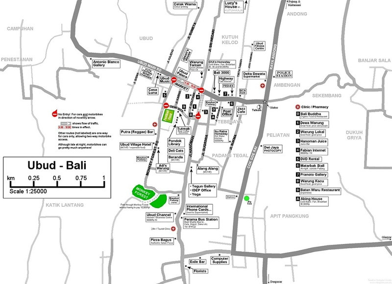 Bản đồ du lịch Ubud 