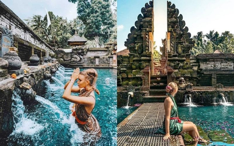 Du lịch Bali 30/4 - Ngâm mình trong bể nước trong đền thư giãn