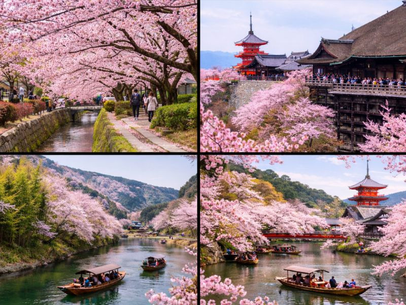 Hoa anh đào khoe sắc giữa không gian yên bình của Kyoto, đẹp dịu dàng và sâu lắng 