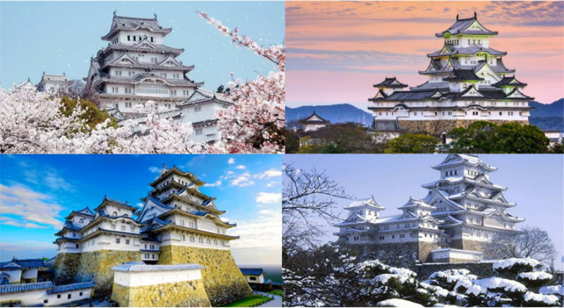 Lâu đài Himeji vào 4 mùa