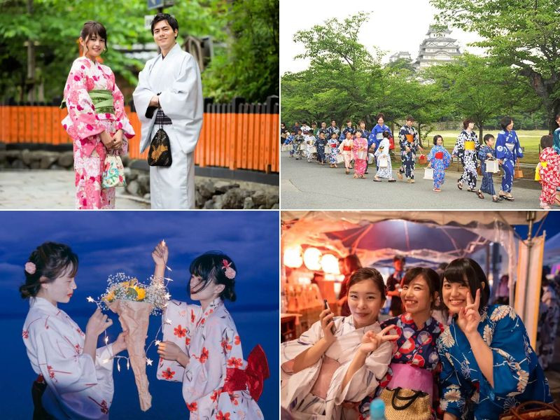 Người dân mặc yukata ở khắp mọi nơi vào mùa lễ hội