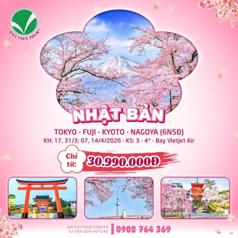 Tour Nhật Bản: Tokyo - Fuji - Kyoto - Nagoya