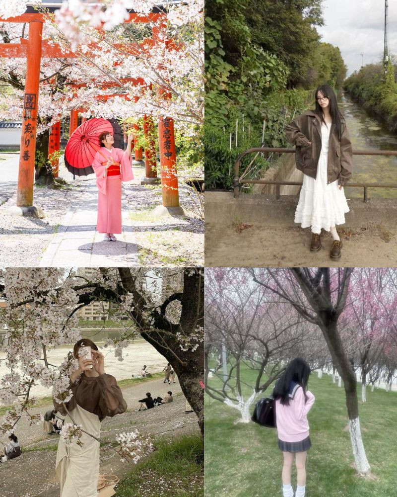 Các style phổ biến phù hợp để chụp ảnh cùng hoa anh đào