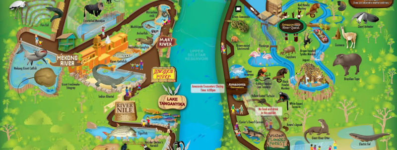 Bản đồ tổng quan về River Wonders Singapore