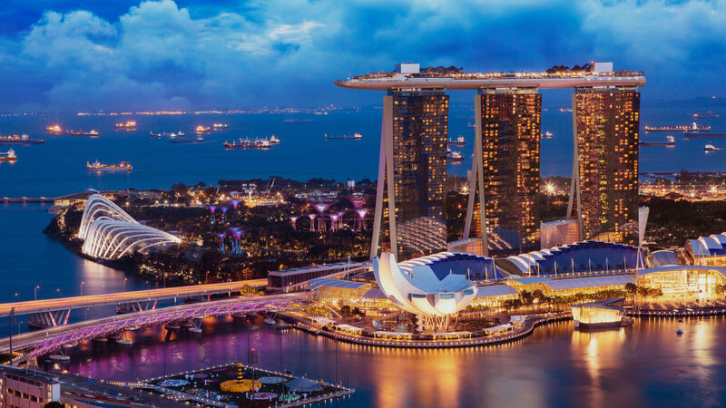 Singapore về đêm với những ngọn đèn rực rỡ Singapore về đêm với những ngọn đèn rực rỡ