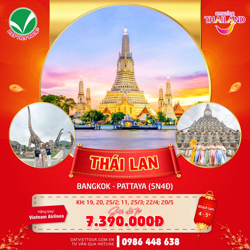 Tour Bangkok - Pattaya 5n4đ 