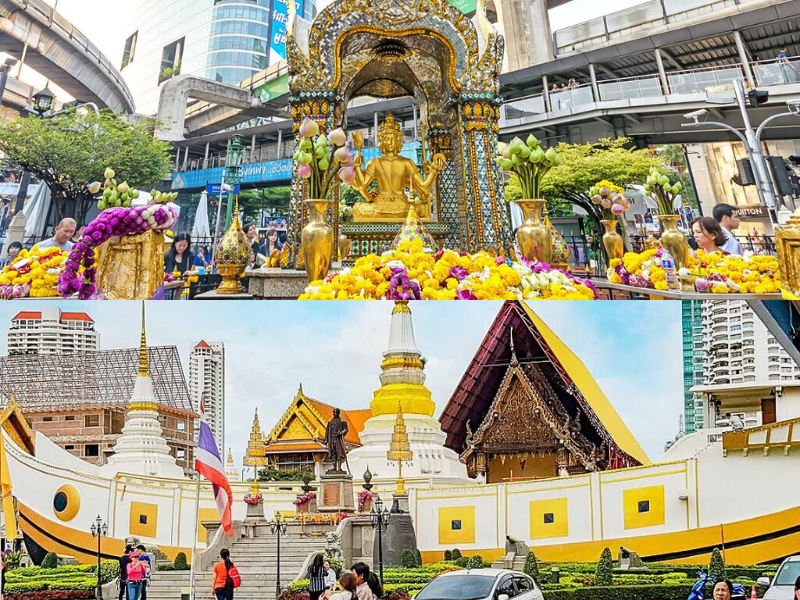 Chùa Thuyền và Đền Erawan 