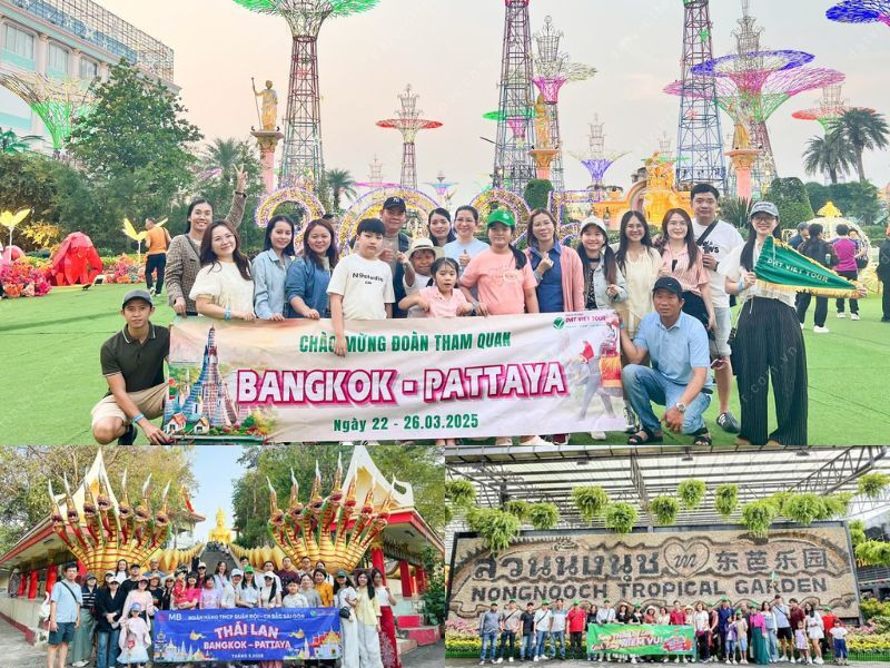 Đoàn khách tour du lịch trong chuyến đi Thái Lan tại Đất Việt Tour