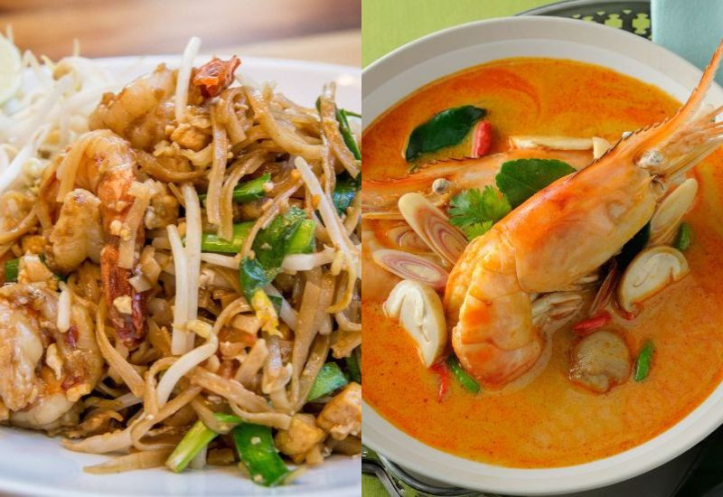 Nồi Tom Yum và Dĩa Pad Thái hấp dẫn