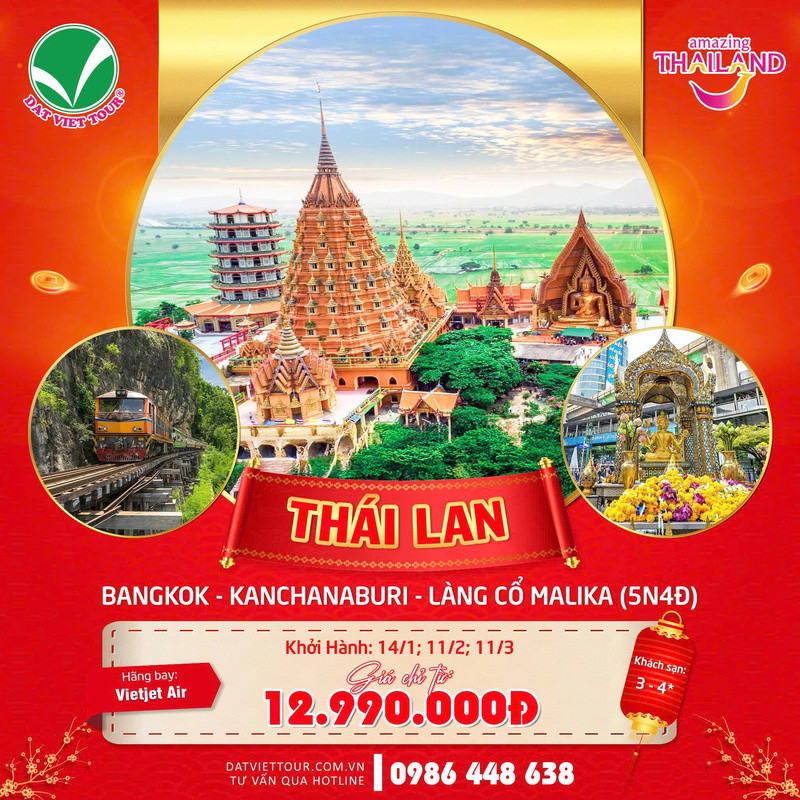 Tour Bangkok - Kanchanaburi 5N4Đ