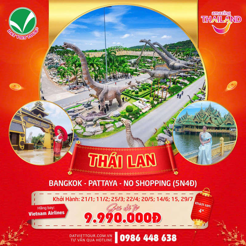 Tour Thái Lan 5N4Đ - No shopping