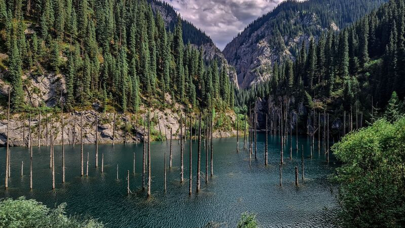 Hồ Kaindy - “khu rừng chìm” nổi tiếng của Kazakhstan