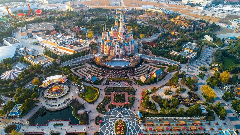 Disneyland Thượng Hải rộng lớn nhìn từ trên cao