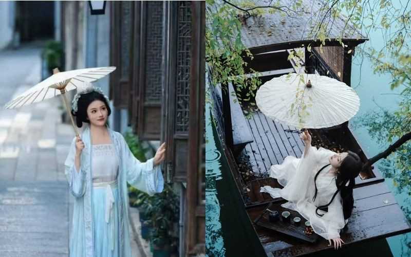 Hán phục gam sáng tạo vẻ đẹp nhẹ nhàng giữa Ô Trấn Hán phục gam sáng tạo vẻ đẹp nhẹ nhàng giữa Ô Trấn