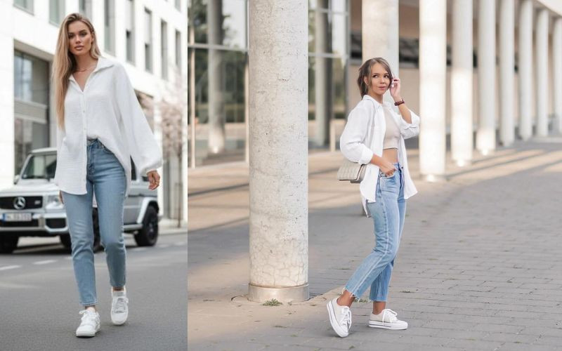 Năng động, trẻ trung với outfit đơn giản Năng động, trẻ trung với outfit đơn giản