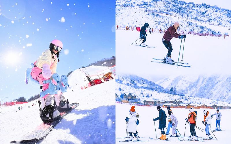 Trải nghiệm trượt tuyết khi du lịch Cửu Trại Câu