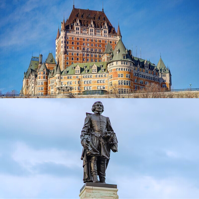 Lâu đài Frontenac - Tượng Samuel de Champlain