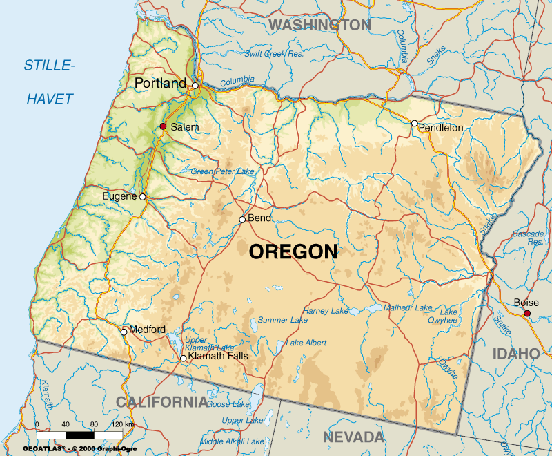 Bản đồ tiểu bang Oregon 