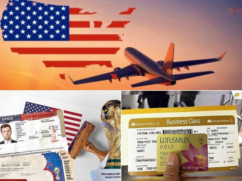 Vé máy bay và visa du lịch Mỹ là điều cần thiết cho chuyến đi 