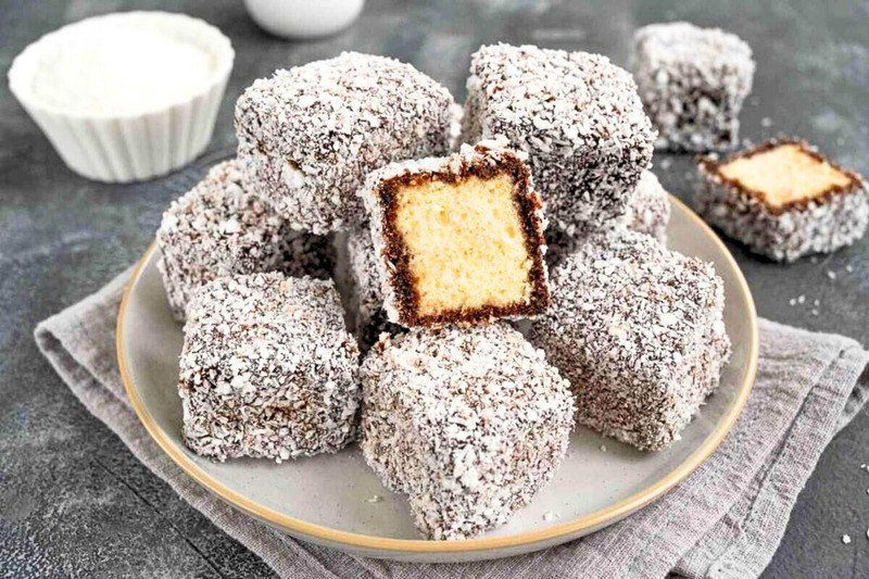 Bánh xốp Lamington mang đến hương vị ngọt ngào