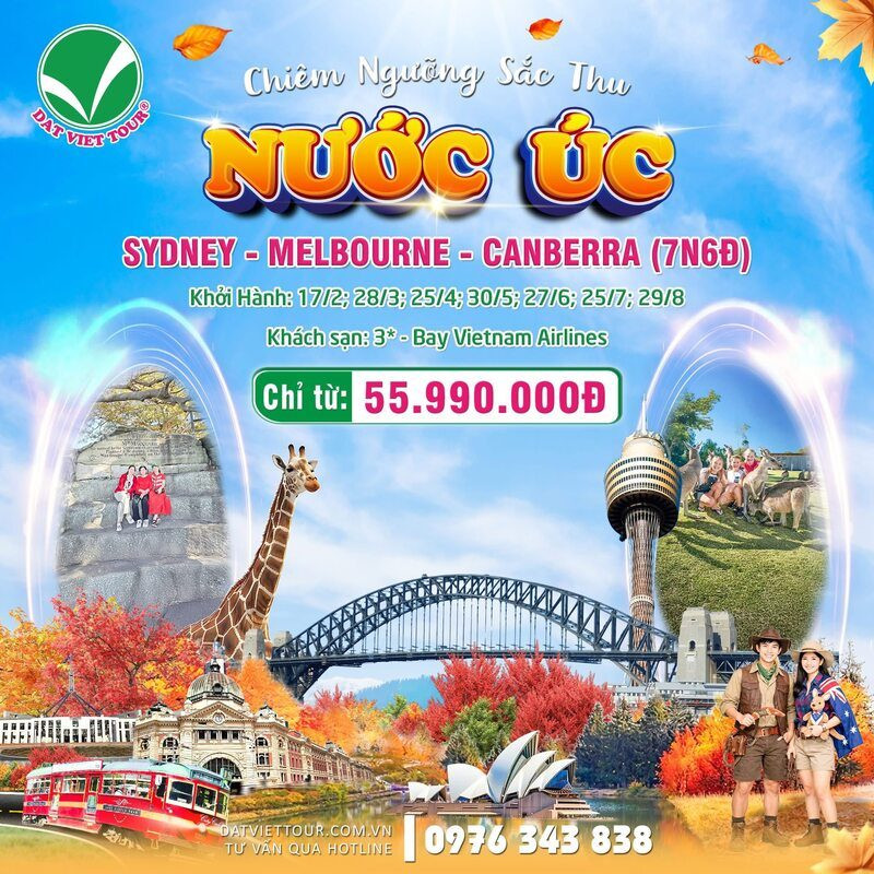 Tour Úc: Sydney - Melbourne - Canberra 7N6Đ
