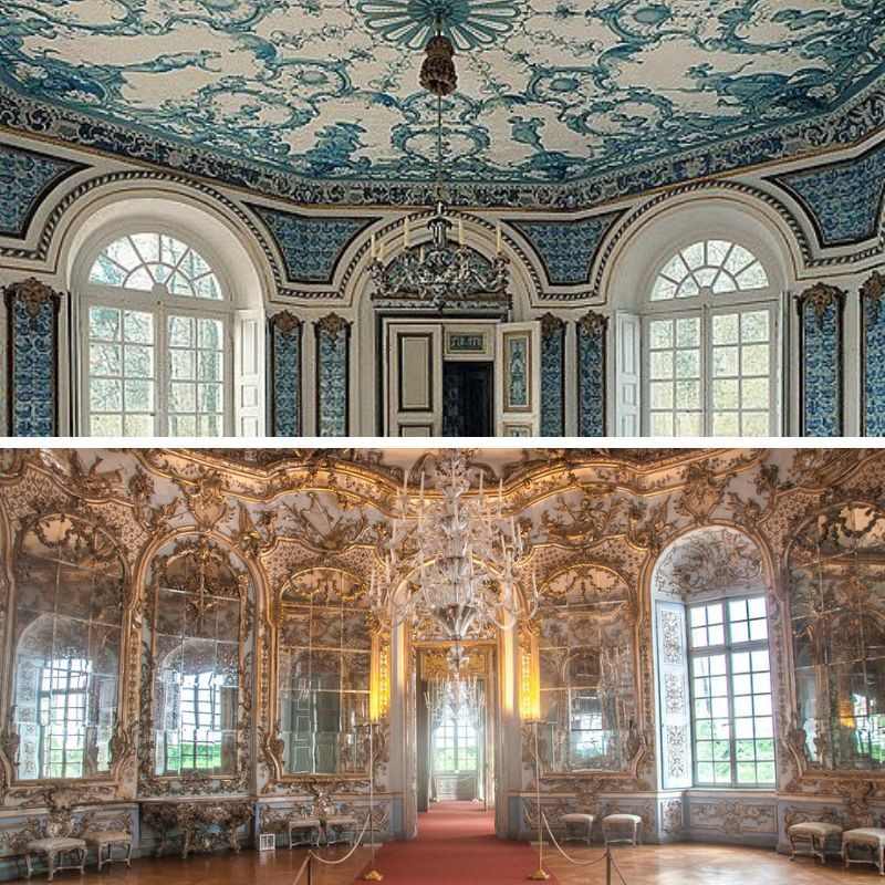 Bên trong lâu đài nhỏ Badenburg và Amalienburg