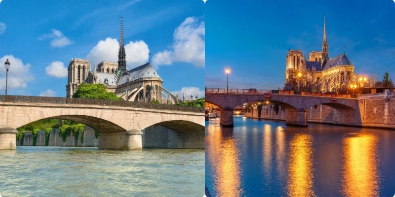 Từ đây bạn có thể thấy phần hậu cung và hai tháp chuông 