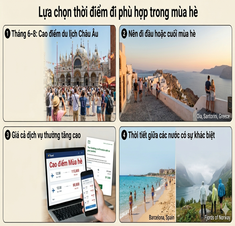 Lựa chọn thời điểm đi phù hợp trong mùa hè