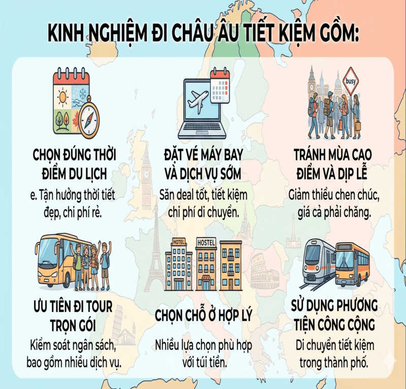 Kinh nghiệm đi Châu Âu tiết kiệm 