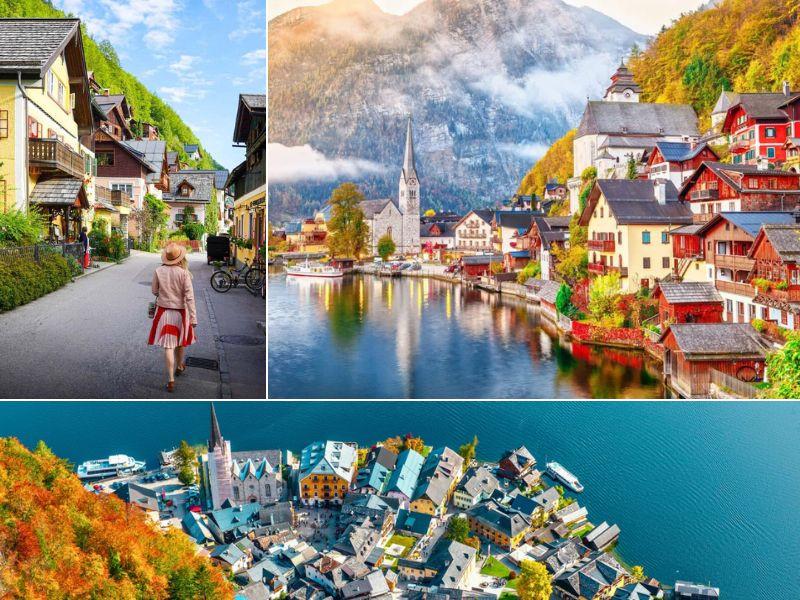 Hallstatt - ngôi làng cổ tích soi bóng bên hồ trong mùa thu vàng 