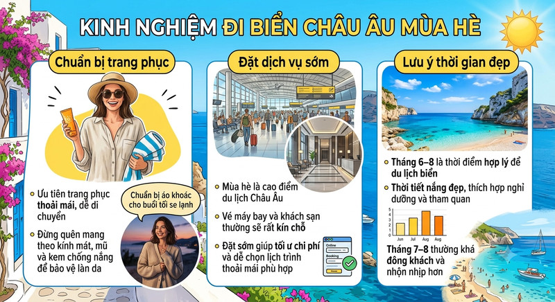 Kinh nghiệm đi biển Châu Âu mùa hè Kinh nghiệm đi biển Châu Âu mùa hè