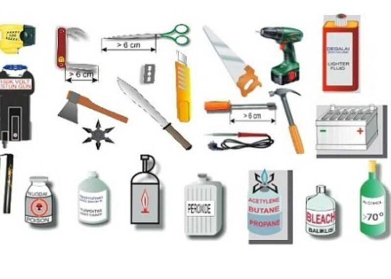 Một số đồ vật không thể mang lên chuyến bay