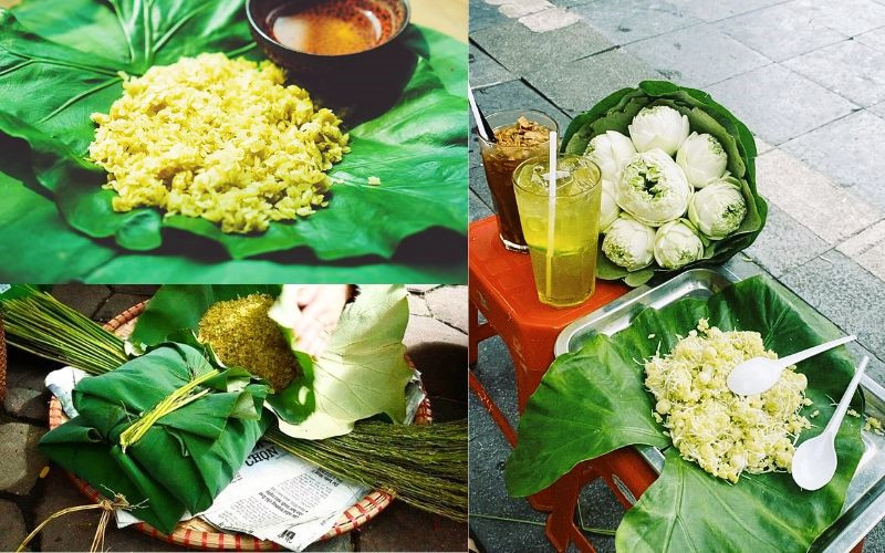 Xôi cốm và trà chanh Xôi cốm và trà chanh