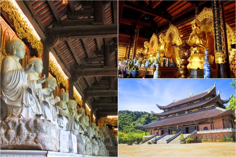 Công trình đồ sộ với bộ ba tượng Phật bằng đồng Công trình đồ sộ với bộ ba tượng Phật bằng đồng