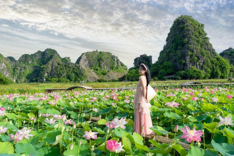 Lựa chọn trang phục truyền thống săn ảnh mùa sen Ninh Bình