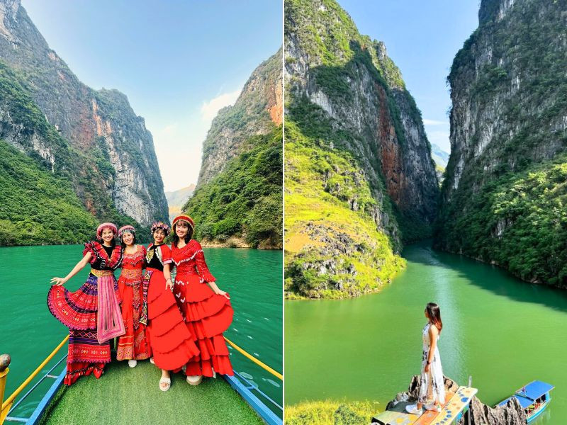 Du ngoạn ngắm cảnh sắc sông Nho Quế vào thu
