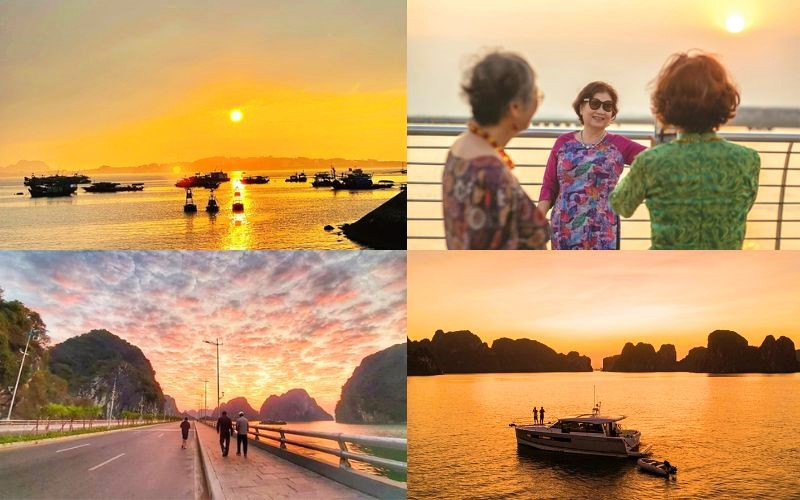 Khung cảnh đoàn tàu cá lấp lánh dưới hoàng hôn Khung cảnh đoàn tàu cá lấp lánh dưới hoàng hôn